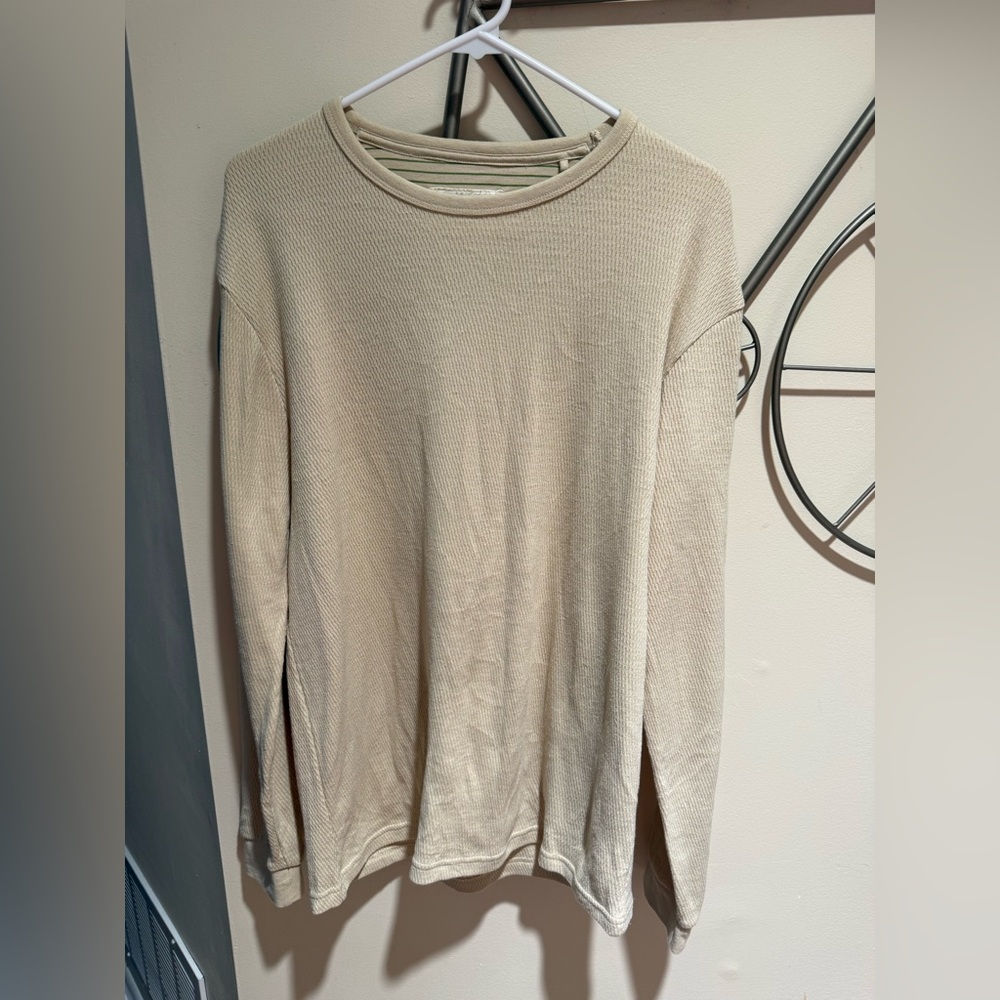 Denim & Flower Ricky Singh Men's Beige Crewneck Sweater, Cotton, Classiccore, L